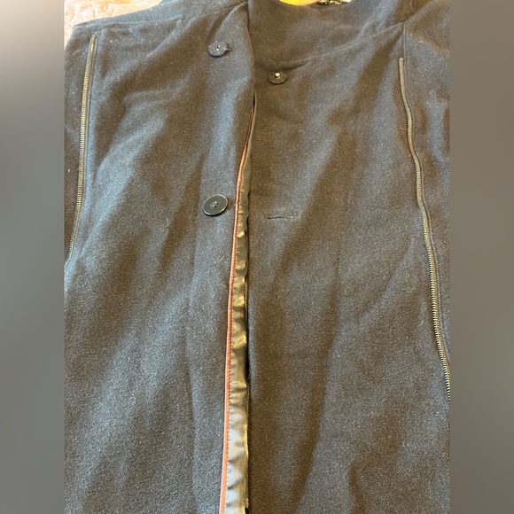 Vince Camuto long warm coat with silver metal studded sleeves in XL - Black - Picture 11 of 16